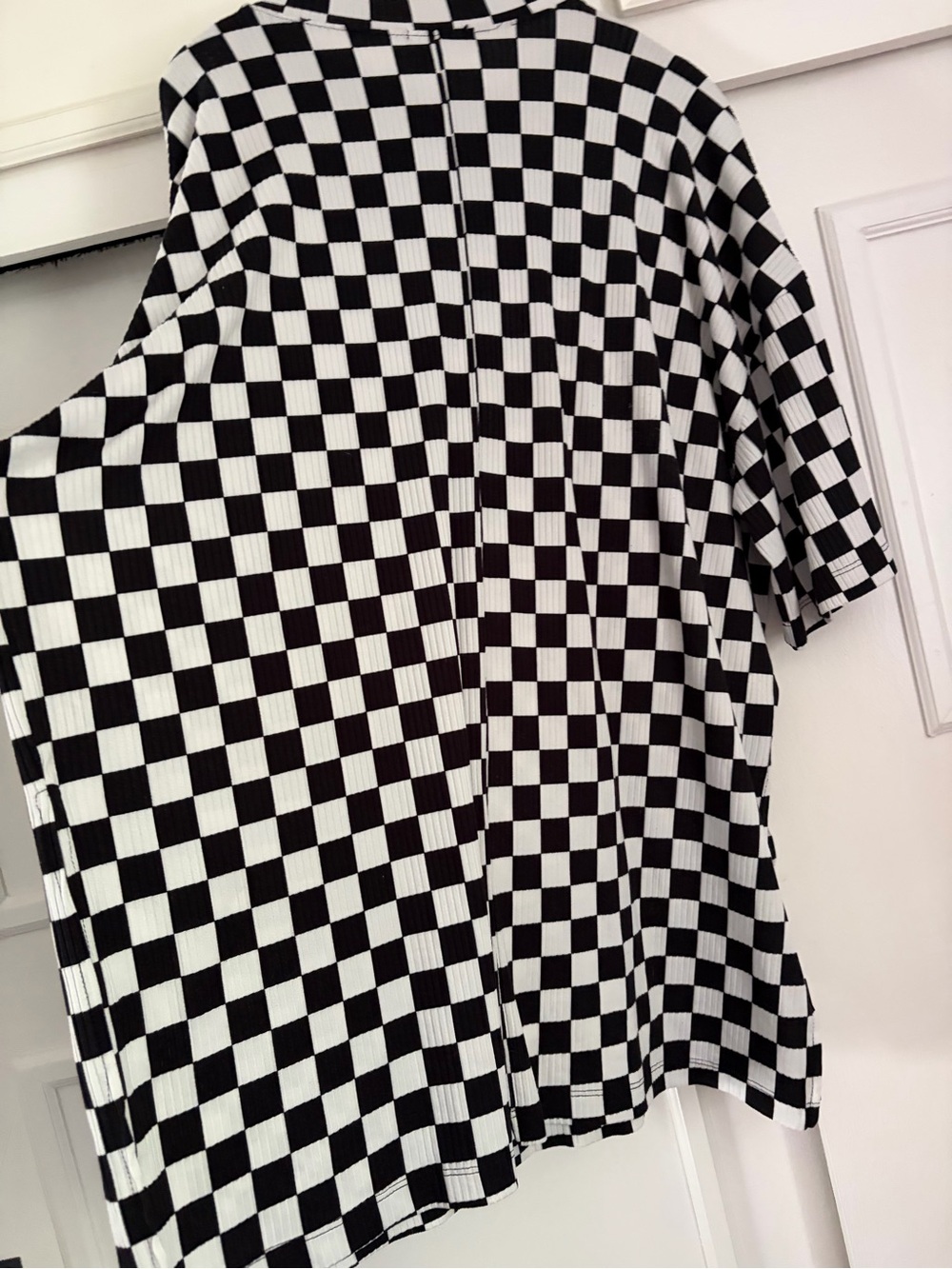 Dressed in LaLa, black and white checkered oversize play suit top; 2X - Picture 6 of 6